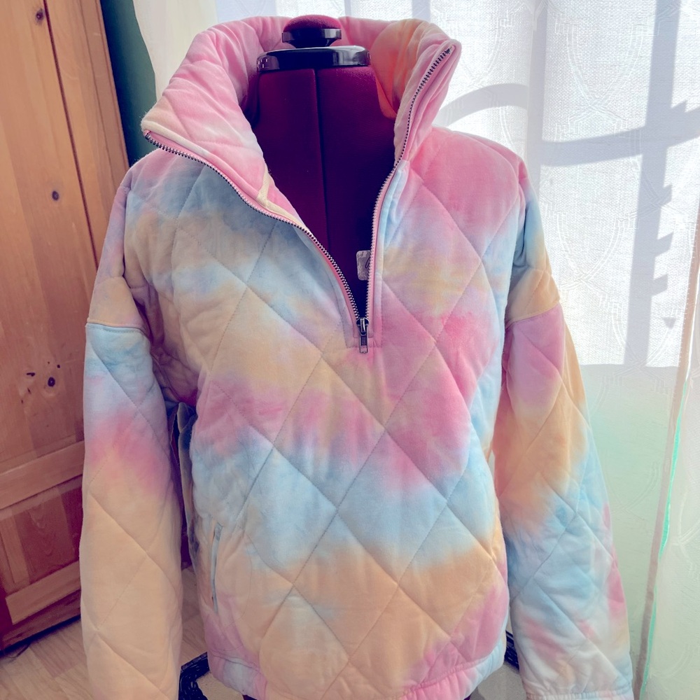 Cotton Candy Colored Puffer Jacket Zipper Women’s Large